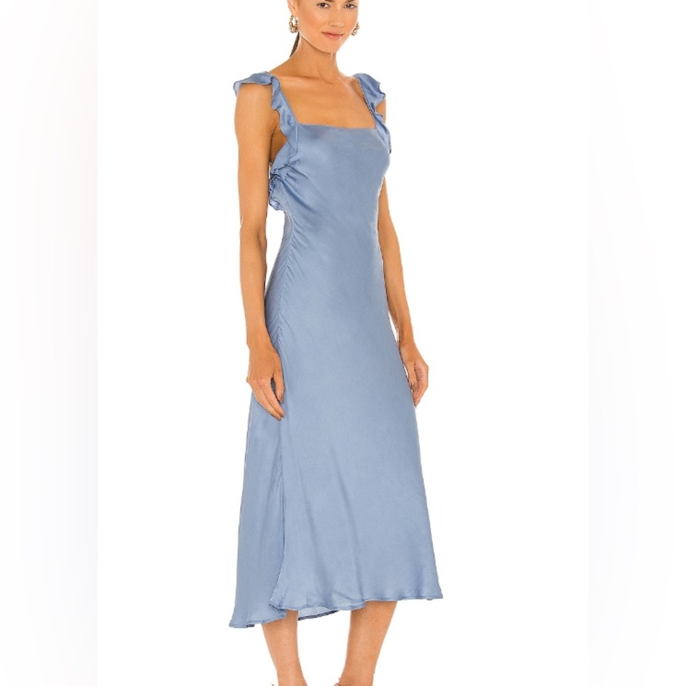 ASTR the Label Rina Dress Periwinkle Blue Midi Slip Dress - Size Small